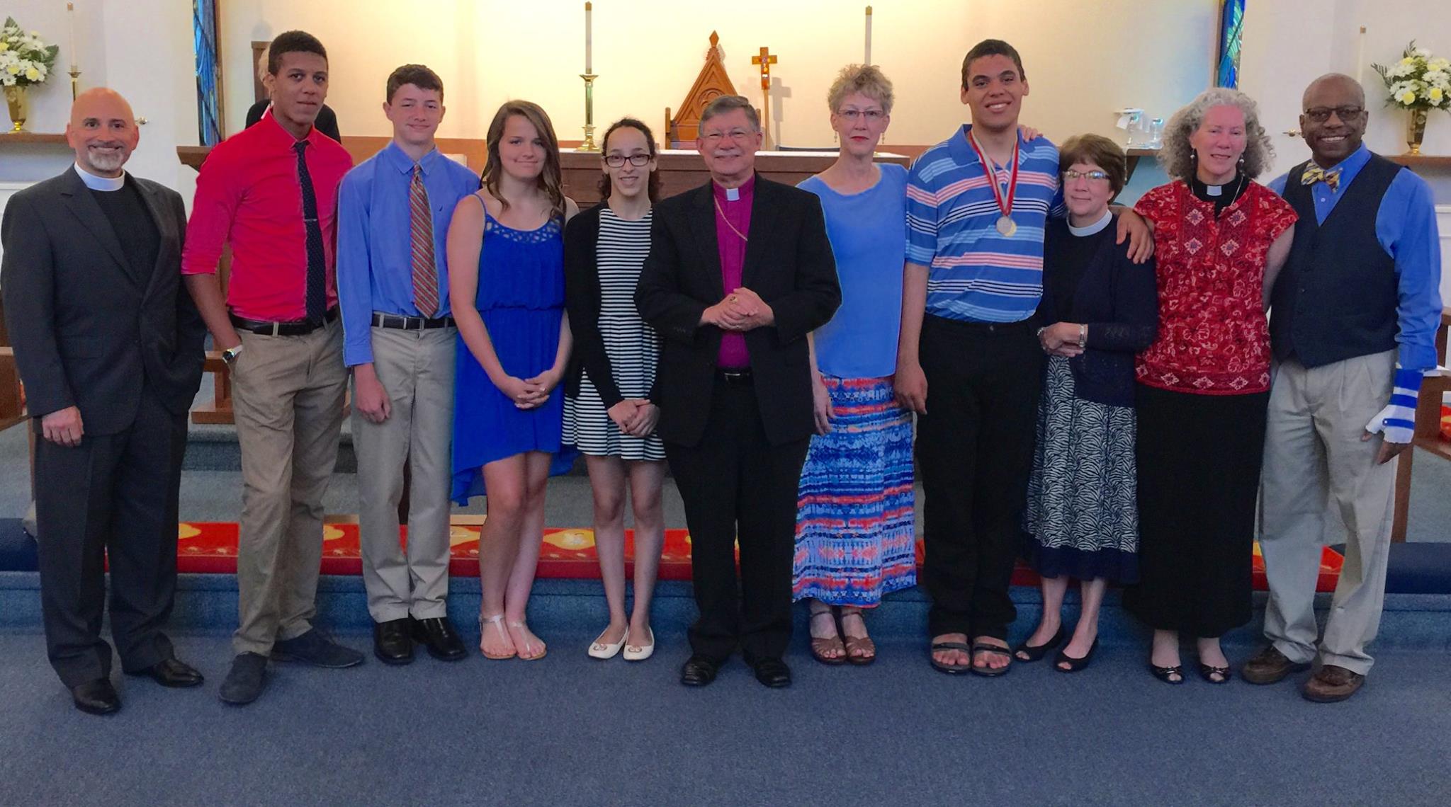 St. Michael and All Angels, South Bend, Bishop Little, Matthew Cowden, Rev.  Susan Tiffany, Cindy VanParys, 21 Jun 2015