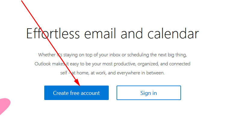 Hotmail sign up from PC