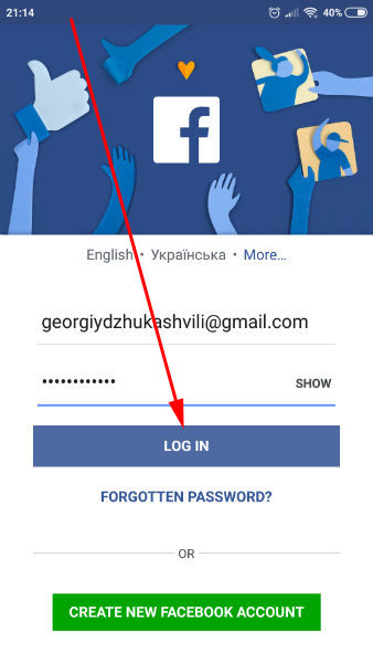 facebook login sign in from mobile