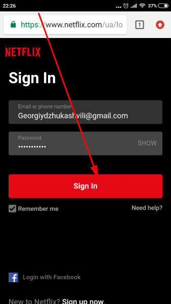 Netflix login sign in from mobile android