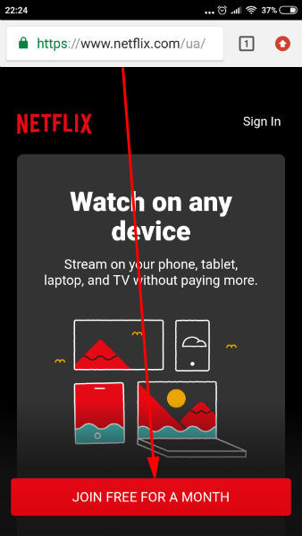 Netflix sign up create account from mobile android