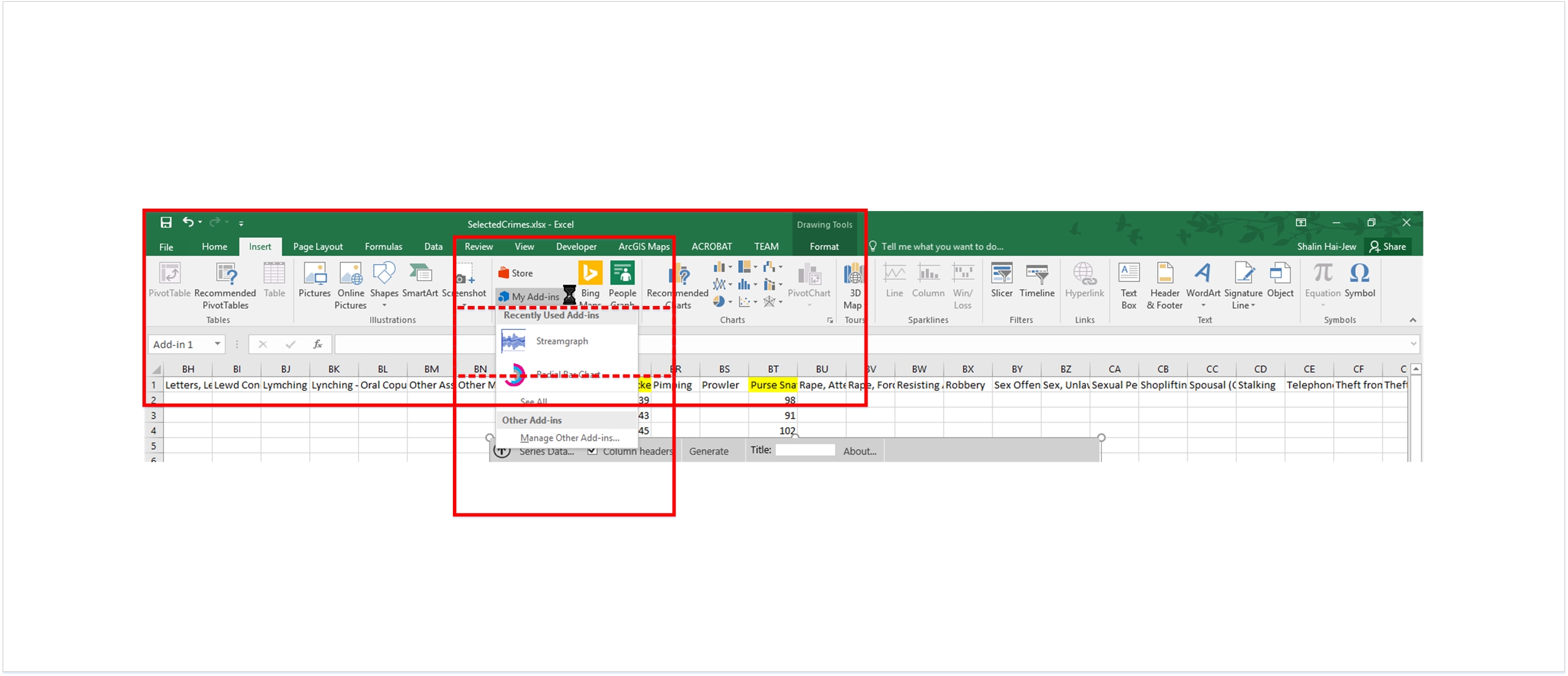 inserting a drop down menu in excel 2016